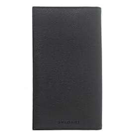 Bulgari-Bvlgari Bi-fold Long Wallet in Black Leather-Black