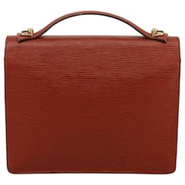 Louis Vuitton-LOUIS VUITTON Epi Monceau 28 Hand Bag Brown M52123 LV Auth ep6907-Brown