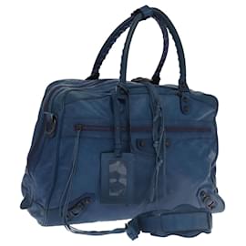 Balenciaga-Sac à main BALENCIAGA en cuir 2 voies bleu Auth mr794-Bleu