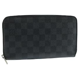 Louis Vuitton-LOUIS VUITTON Damier Graphite Zippy Organizer Long Wallet N63077 LV Auth 106425-Damier ebene