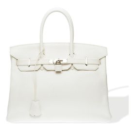 Hermès HERMES Birkin 35 Bag in White Leather - 102293 White