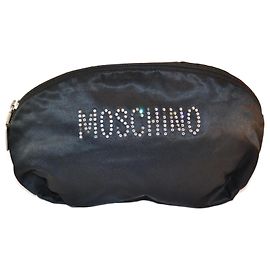 Pochette Moschino en satin noir Noir