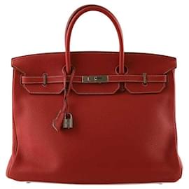 Hermès-Hermès Birkin handbag in leather-Red