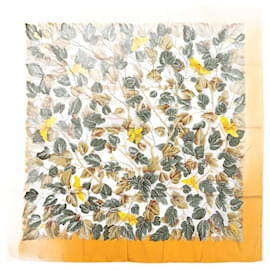 Hermès-Hermès Carré 90 " l'ARBRE de SOiE " 100% Silk Scarf in Orange-Orange
