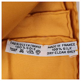 Hermès-Hermès Carré 90 " l'ARBRE de SOiE " 100% Silk Scarf in Orange-Orange