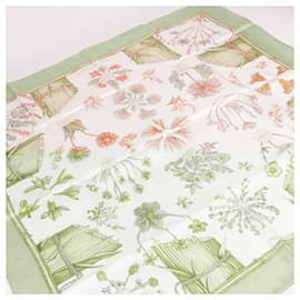 Hermès-Hermès Carré 90 "Herbier de Gavarnie" 100% Silk Scarf-Green