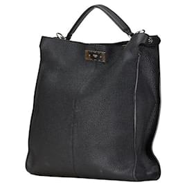 Fendi-Fendi Peekaboo ICU Leather Handbag 7VA528-Black
