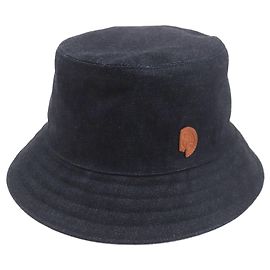 Hermès HERMES Fred Crews Carrousel Chapéu bucket de algodão e couro Azul