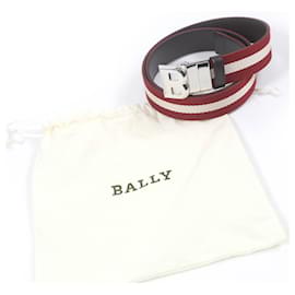 Bally-Bally Reversible Leather Belt Silver Buckle-Silvery,Metallic