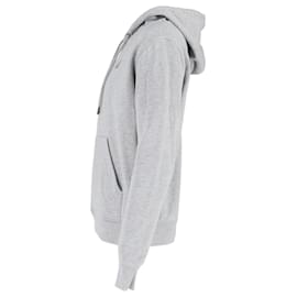 Ami- Ami Logo Print Hooded Sweater in Grey Cotton-Grey