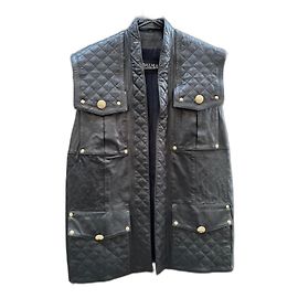 Balmain Black Viscose and Lambskin Shirt Size 36 Black