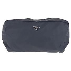 Prada-Prada Nylon Tessuto Logo Plate Pouch-Black