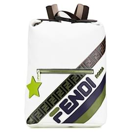 Fendi-Fendi Leather PVC Backpack 7VZ044-White