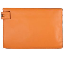 Victoria Beckham Clutch Bag in Orange Leather Orange