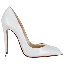 Christian Louboutin-Christian Louboutin So Kate 120 Pumps in White Patent Leather -White
