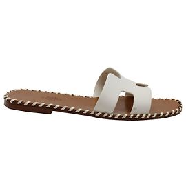 Hermès Sandálias Hermes Oran em couro branco Branco