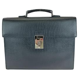 Gucci-Gucci Leather Chingale Dulles Briefcase-Black