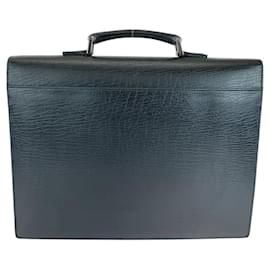 Gucci-Gucci Leather Chingale Dulles Briefcase-Black