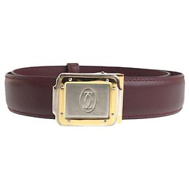 Leder-Gürtelbuckle Cartier Santos Must Braun