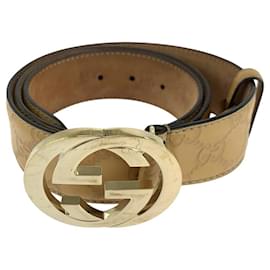 Gucci-Cinto de couro entrelaçado Gucci-Marrom
