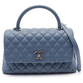 Chanel-Chanel Coco Handle 29 Top Handle Flap Bag Blue-Blue