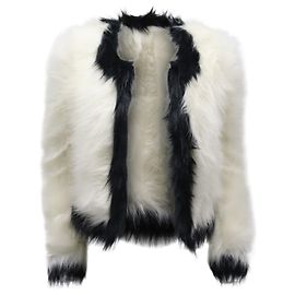 Giacca corta in pelliccia sintetica bianca Modacril di Saint Laurent Bianco