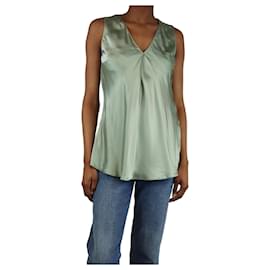 Ralph Lauren-Spring green sleeveless silk top - size UK 6-Green