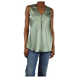 Ralph Lauren Top de seda sin mangas verde primavera - talla UK 6 Verde
