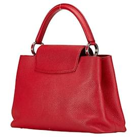 Louis Vuitton-Louis Vuitton Capucines MM Leather Handbag M43935-Red