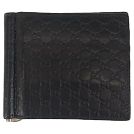 Gucci-Gucci Leather Microguccissima Card Case-Black