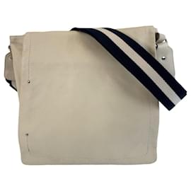 Bally-Bally Leather Shoulder Messenger Bag-White