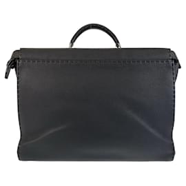 Fendi-Fendi Peekaboo Leather Briefcase Black-Black