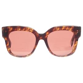 Fendi-Brown FF logo sunglasses-Brown