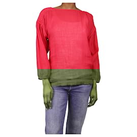 Fendi-Pink linen and silk-blend top - size UK 6-Pink