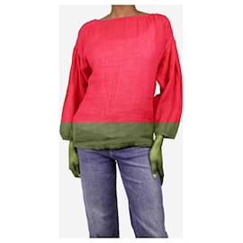 Fendi-Pink linen and silk-blend top - size UK 6-Pink
