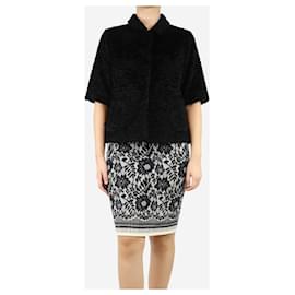 Autre Marque-Black cropped textured jacket - size UK 8-Black