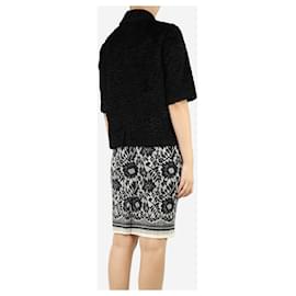 Autre Marque-Black cropped textured jacket - size UK 8-Black