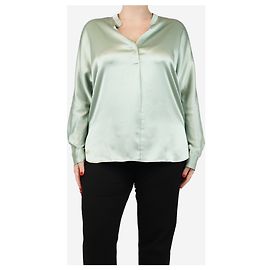 Vince Blouse en satin de soie vert menthe - taille M Vert