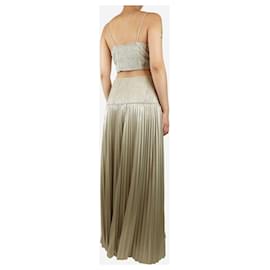 slim fit dress slacks Jonathan Simkhai Roberta Fossil Crochet Dress - Popcorn