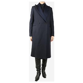 Golden Goose Deluxe Brand Navy blue double-breasted wool-blend coat - size S Blue