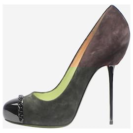 Christian Louboutin-Grey suede pumps - size EU 38-Grey
