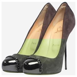 Christian Louboutin-Escarpins en daim gris - taille EU 38-Gris