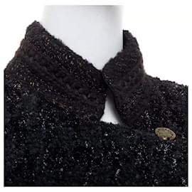 Chanel-14K$ Paris / Shanghai Black Belted Tweed Coat-Black