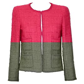 Chanel-CC Buttons Fuchsia Tweed Jacket 38 FR-Fuschia