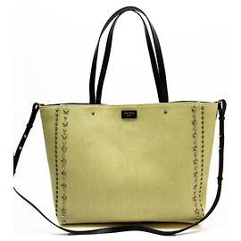Jimmy Choo schwarze Raphia- und Leder-Schultertasche Schwarz