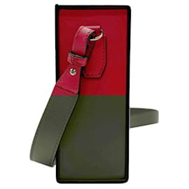 Fendi-Fendi Dark Red and White Leather Shoulder Bag-White,Dark red