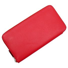 Hermès Cartera larga de cuero rojo Hermes Roja