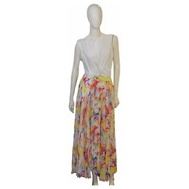 Jupe longue maxi plissée Alice + Olivia motif abstrait multicolore Multicolore