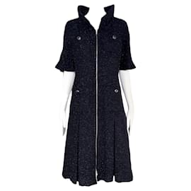 Chanel-New Iconic GLobalization Black Tweed Jacket Dress 36 FR-Black