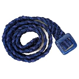 Yves Saint Laurent-YSL women's blue vintage 80s rope belt-Blue